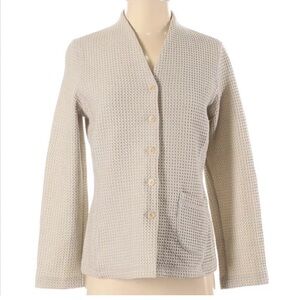 Eileen Fisher Waffle Weave Blazer Beige size XS